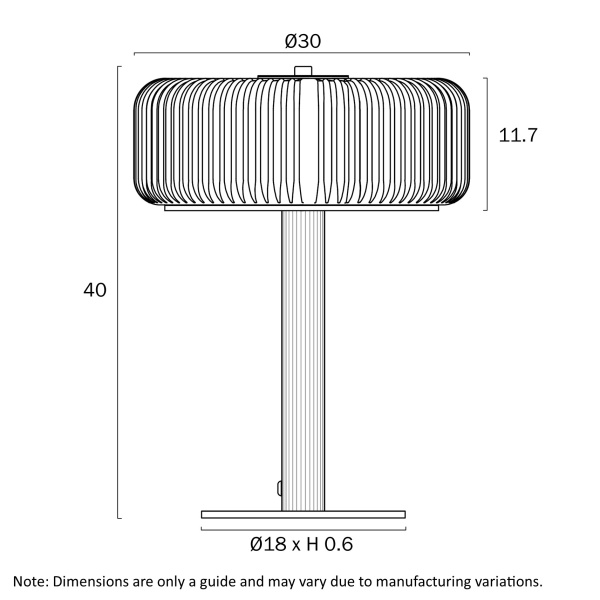 Table lamp Brizo 2x E27 Antique Brass Clear